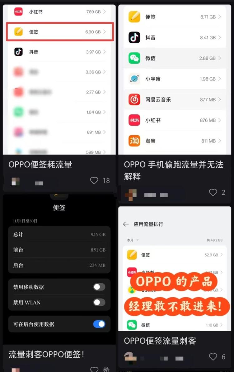 手機(jī)便簽APP2天流量消耗5個(gè)G？OPPO客服回應(yīng)：已經(jīng)修復(fù)相關(guān)BUG